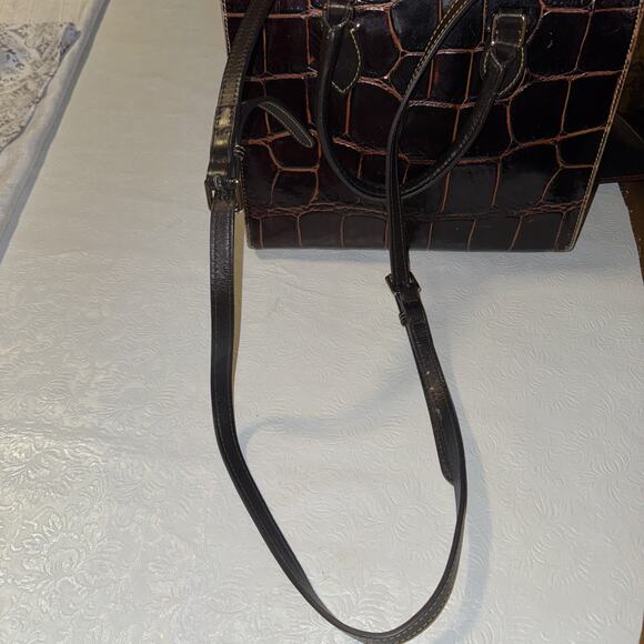 Vintage Dooney & Bourke Leather Square Hand Bag AuthenticConfirmed Medium Size - Picture 12 of 16